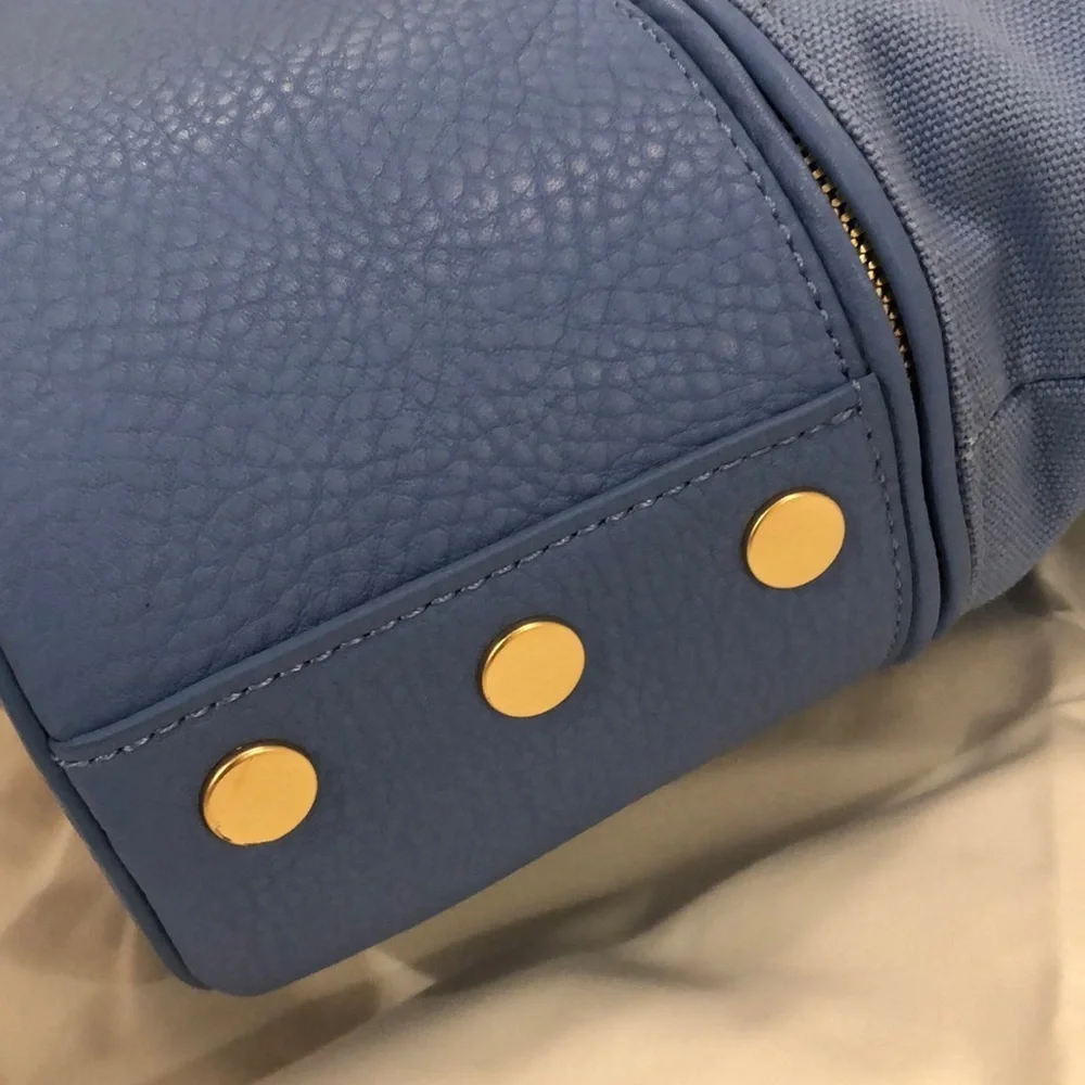 HAMMITT MANHATTAN BEACH TOTE in Skylight Blue Canvas & Leather NWT